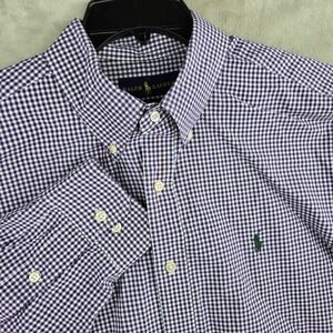 Polo Ralph Lauren Check Button Down Shirt Classic Fit Long Sleeve Size 17/36
